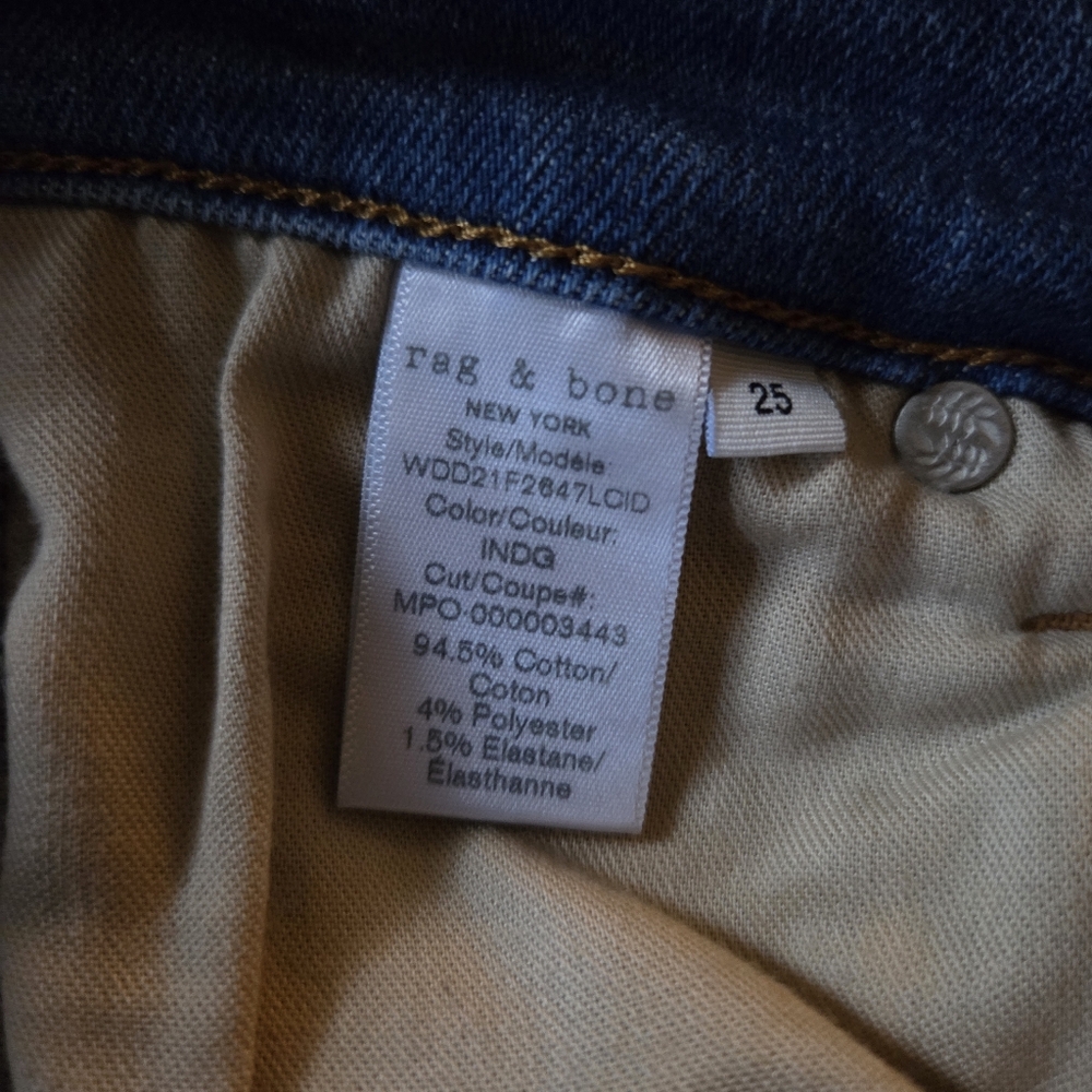 Rag & Bone Women's Nina High Rise Ankle Cigarette Jeans Size 25 Inseam 27 - Picture 7 of 8